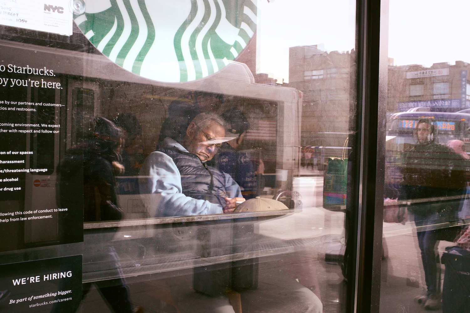 Sleeping Man in Starbucks